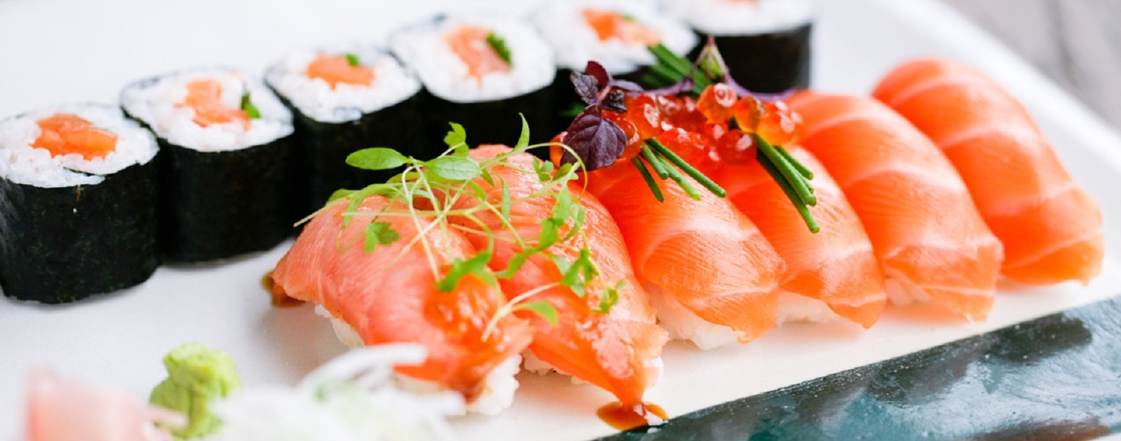A plate of sushi at Feng Sushi, Southbank Centre